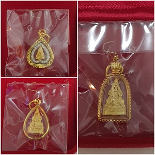 จี้พระพุทธชินราชเลี่ยมทองไมคร่อน  Gold inlaid micron pendant