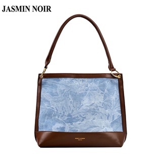 Jasmin NOIR กระเป๋าถือ กระเป๋าสะพายไหล่ สะพายข้าง ผ้าแคนวาส หนัง PU เรียบง่าย สําหรับสตรี