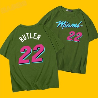 Miami Heat City Jersey Jimmy Butler No. 22 เสื้อยืดแขนสั้น ทรงหลวม สําหรับผู้ชาย