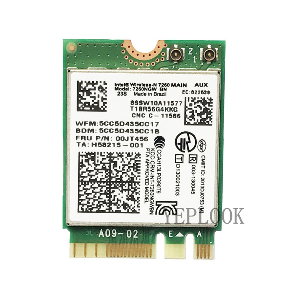 7260BN 7260NGW BN 2.4G 300Mbps BT4.0 M.2 การ์ด Wifi สําหรับ Lenovo T440 T540 X230S X240