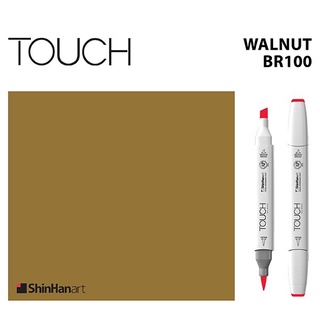 TOUCH TWIN BRUSH MARKER BR100 (WALNUT) / มาร์คเกอร์หัวพู่กัน-หัวตัดขนาดกลาง รหัส BR100 (WALNUT)