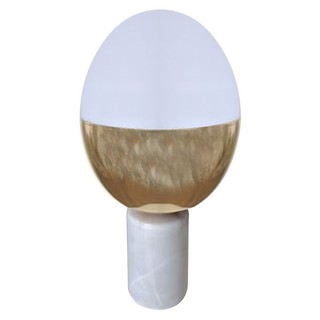 Table lamp LED TABLE LAMP CARINI YJT529 MODERN GLASS/METAL/MARBLE WHITE/GOLD The lamp Light bulb โคมไฟตั้งโต๊ะ ไฟตั้งโต๊