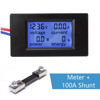  Amperimetro Shunt 4 in 1 เครื่องตรวจจับแรงดันไฟฟ้าดิจิทัล DC 6.5-100V 20A 50A 100A