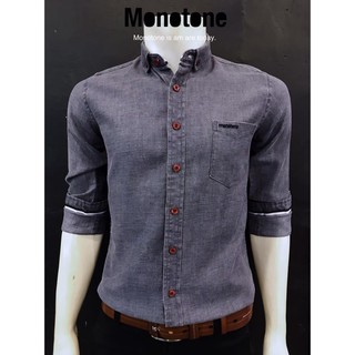 เสื้อเชิ้ตผู้ชาย เสื้อเชิ้ตลินินแท้100% Monotone Shirt Master