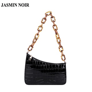 JASMIN NOIR Alligator Pattern Womens Shoulder Bag Fashion Chain Handbag Small Square Sling Bag