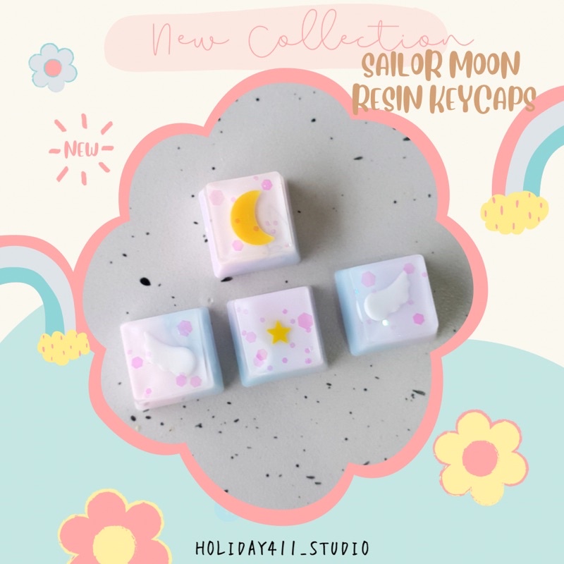 Sailor moon Keycap 🌙  คีย์แคปเซเลอร์มูน ⭐️ โทนสีน่ารัก สีชมพู Keycap Resin