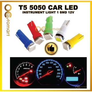 T5 5050 ไฟเตือนติดแดชบอร์ดรถยนต์ LED 1 SMD 12V 1 ชิ้น