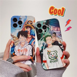 เคสซิลิโคน สำหรับ iPhone 14 Pro Max iPhone 13 Pro Max iPhone 12 Pro Max iPhone 11 Pro Max X XR XS Max Cartoon COOL โซโล ZORO &amp; ลูฟี่ LUFFY Silicone Case