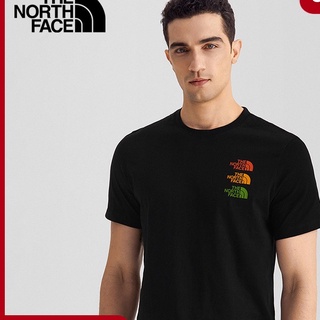 เสื้อยืดคอกลม แขนสั้น ผ้าฝ้าย พิมพ์ลาย North Face สําหรับผู้ชาย และผู้หญิงS-5XL