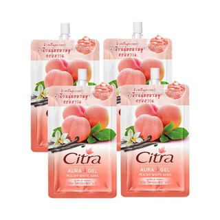 🔥แนะนำ!! ซิตร้า ออร่า เจล พีชชี่ ไวท์ ออร่า เจลบำรุงผิวกาย 35 มล. แพ็ค 4 ซอง Citra Peach White Gel 35 ml x 4