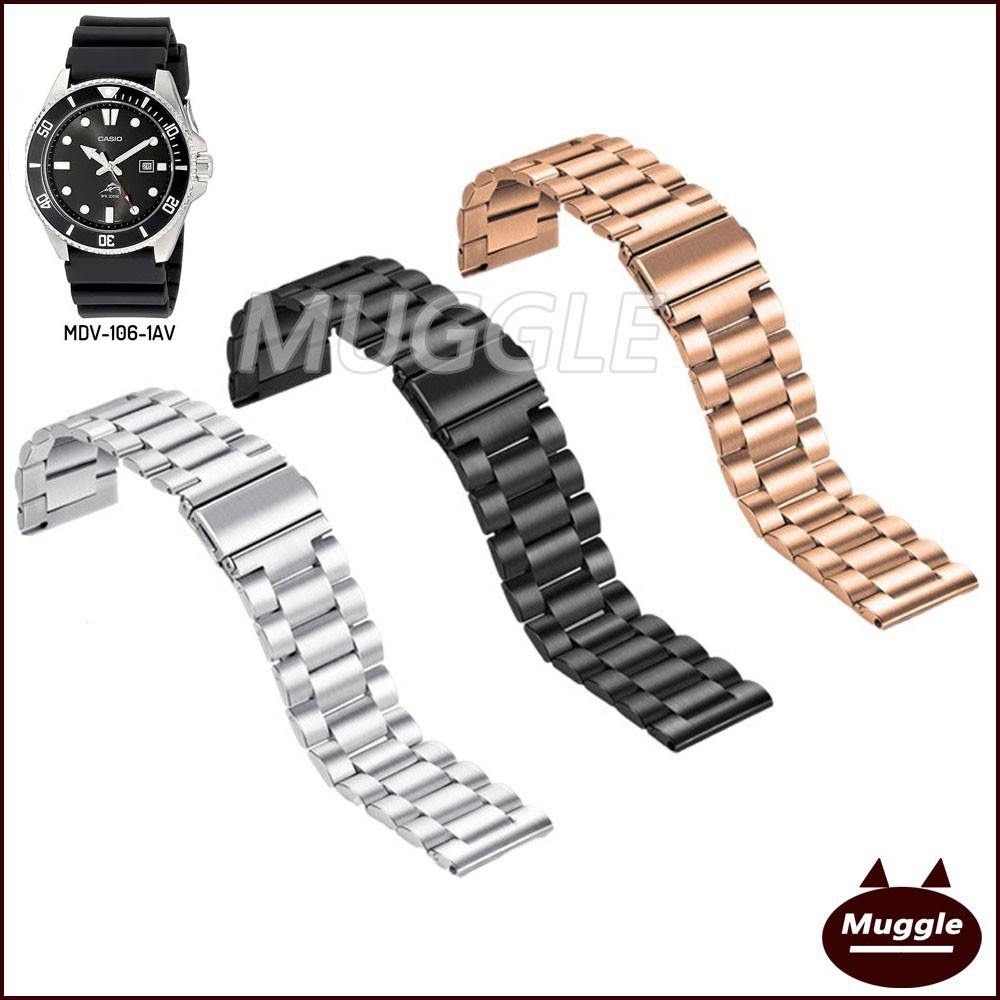 สาย  Casio นาฬิกาข้อมือ Duro 200 MDV-106-1 สายนาฬิกาข้อมือสแตนเลส CASIO DURO 200 MDV-106 สายนาฬิกา M