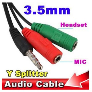 2 in 1 Splitter 4 Pole 3.5mm Audio Headset to 2 Female Jack Headphone