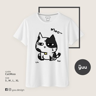 [ส่งฟรีไม่ใช้โค้ด] Yuu เสื้อยืด แมววัว Cow Cat T-shirt