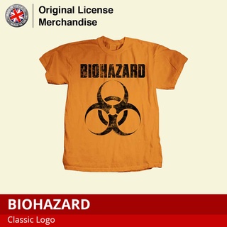 เสื้อยืดโอเวอร์ไซส์Gildan เสื้อยืดลําลอง ผ้าฝ้าย แขนสั้น พิมพ์ลายโลโก้ BIOHAZARD สไตล์คลาสสิกS-4XL