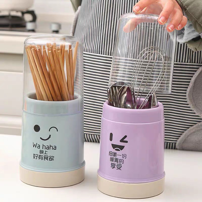 ส่งในไทย กล่องใส่ช้อนส้อม ที่ใส่ช้อนส้อม ตะเกียบ ลายน่ารัก  50103 eieihome