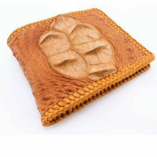 crocodle/alligator wallet beige color กระเป๋าหนังจระเข้แทั