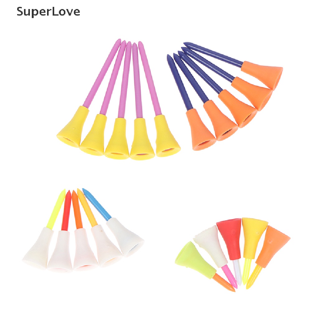 SUPER? 30 PCS Golf Tees Plastic Golf Tee Durable Rubber Cushion Top Color Random HOT