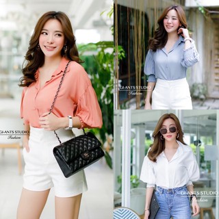 Gi-ants​ FS-75 (P)  เสื้อเชิ้ตแต่งแขนจั้ม 5 ส่วน CARDIGAN_NISTA