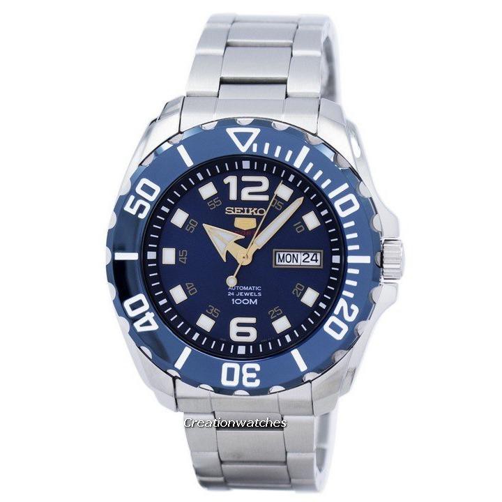 🔥ลดเพิ่ม 330 ใส่โค้ด INCZ8H3🔥 นาฬิกาข้อมือ Seiko 5 Sports Automatic (New Baby Monster) SRPB37K1 - Blue
