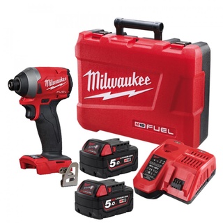 MILWAUKEE NO.M18FID2-502C Fuel M18 2-speed Drill, บล็อกไขควงไร้สายแบบกระแทก 18V, 5.0Ah