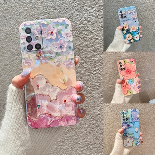 พร้อมส่ง ใหม่ เคสโทรศัพท์มือถือ ซิลิโคนนิ่ม ป้องกัน ลายภาพวาดสีน้ํามัน รูปดอกไม้ สําหรับ Samsung Galaxy A51 A71 A11 A42 iNS 2022