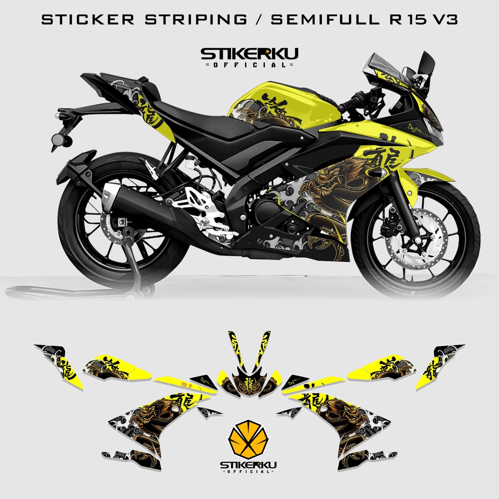 สติ๊กเกอร์ STRIPING / YAMAHA R15V3 / SEMIFULL / STOCK / DECANS / R15 / V3 // สติ๊กเกอร์ / DRAGON 1 /