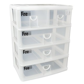 ถูกที่สุด✅  กล่องลิ้นชักพลาสติก 4 ชั้น 5 ช่อง รุ่น CK555 4-Tier Drawer Unit w/ 5 Compartments CK555