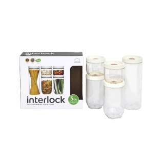 LocknLock เซตกล่องเอนกประสงค์ Pocket Storage Interlock 5 ชิ้น รุ่น INL403S5