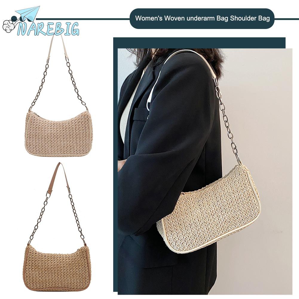 CASUAL STRAW WOVEN Bag Trendy Shoulder Bag 2024 Beach Bag Party EUR 9