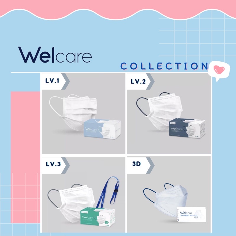💥พร้อมส่ง Welcare mask LV.1/2/3/3D ของแท้ 💯