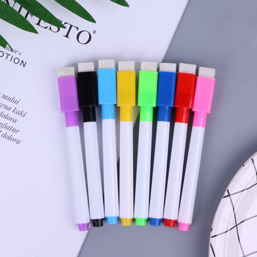 * 1 Set Magnetic Whiteboard Pen Erasable Marker 8 Colors