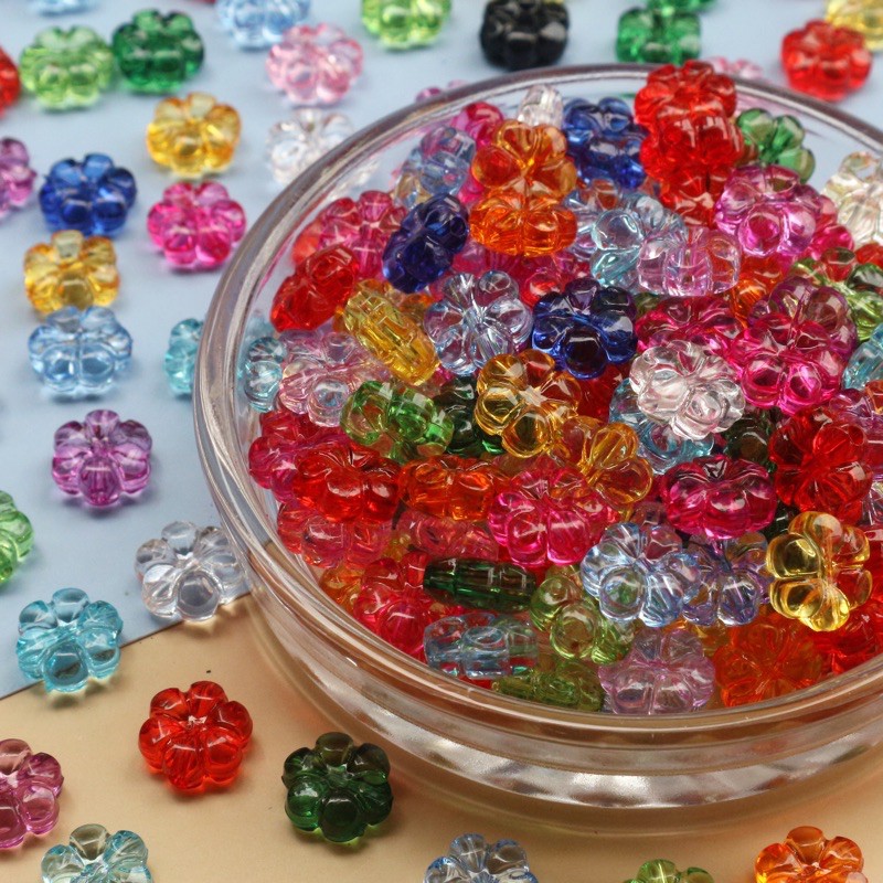 ลูกปัดดอกซากุระสีใส size 10mm. 18g. (55ชิ้น)”Made in Japan”