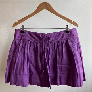 กระโปรง ผ้าลินิน Zara Purple Linen Mini Skirt