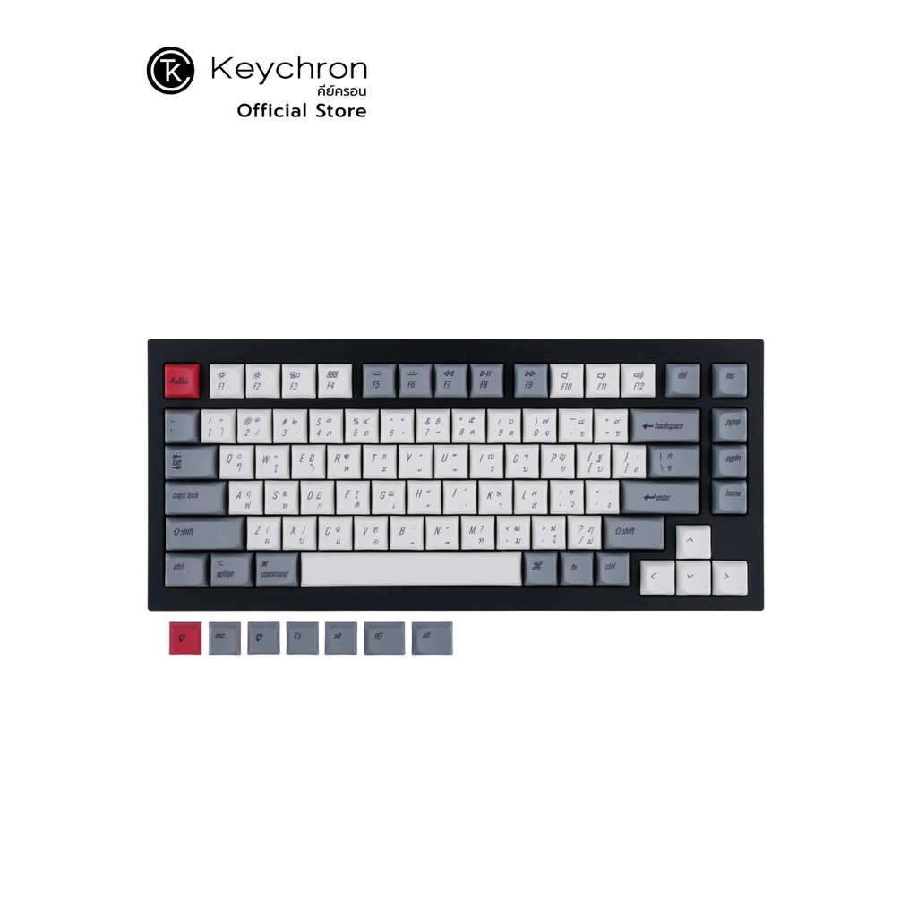 [JM125TH] Keychron keycap PBT Retro Set OEM XDA profile (italic version) คีย์ภาษาไทย K2 Q1