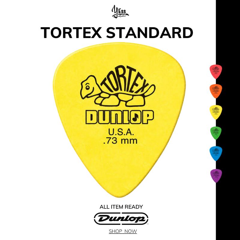 ปิ๊ก Dunlop รุ่น TORTEX STANDARD  ปิ๊กเต่าเหลือง  0.73 mm