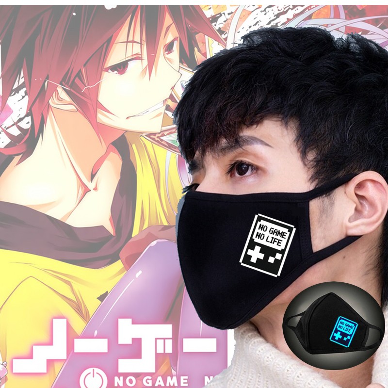 พร้อมส่งใน 1 วัน ผ้าปิดปากเรืองแสง No Game No Life โนเกม โนไลฟ์ แมสปิดปาก ปิดจมูก แมสผ้า อนิเมะ(ผ้า 