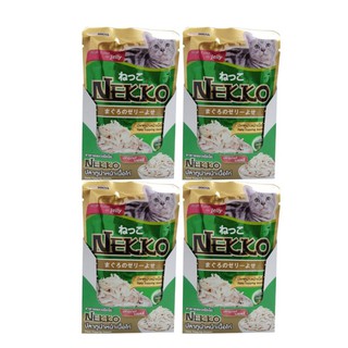 Nekko Tuna Topping Sasami รสอาหารแมวเน็กโกะ ทูน่าหน้าเนื้อไก่ในเจลลี่ 70g 4 โหล