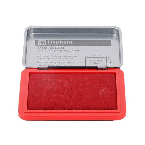 แท่นประทับหมึก สีแดง/น้ำเงิน ตราช้าง Elephant stamp pad มีให้เลือกหลายขนาด No.E01-E04