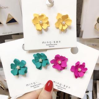 Korean Beauty Petal Flower Earrings Pearl Fashion Girl Ins New