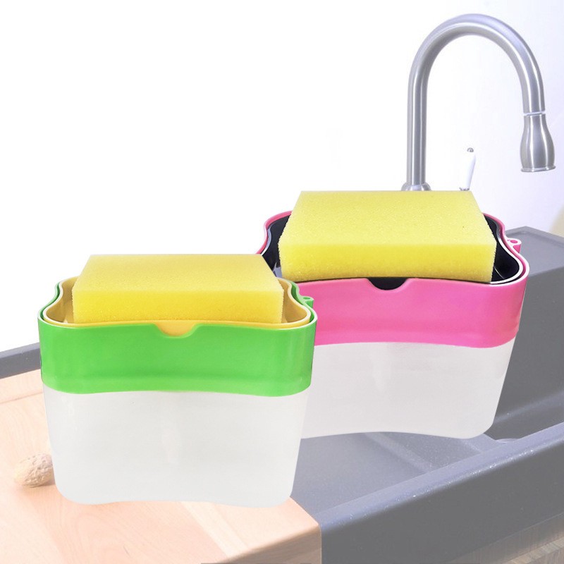 [IN STOCK] 2in1 Pump Soap Dispenser and Sponge Caddy For Dish Soap