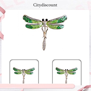 &lt;citydiscount&gt; เข็มกลัด รูปแมลงปอ ประดับพลอยเทียม แวววาว เครื่องประดับแฟชั่น สําหรับผู้หญิง