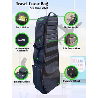 ถุงคลุมถุงกอล์ฟขึ้นเครื่องบิน Travel cover golfbag (บุหนากันกระแทกรุ่นมีล้อลาก) พร้อมส่งจากไทย!!!