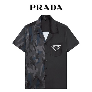 Prad* เสื้อเชิ้ตแขนสั้นลําลอง สวมใส่สบาย แฟชั่นฤดูร้อน