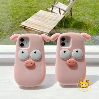 เคสโทรศัพท์ซิลิโคน ลายการ์ตูนหมูน่ารัก สีชมพู สําหรับ Vivo Y20 Y20i Y20S Y20T Y20A Y17 Y15 Y13 Y12 Y11 2019 12S Y11S Y12A