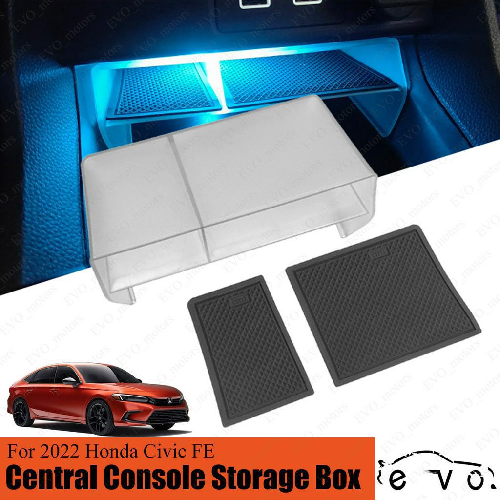 ถาดกล่องเก็บคอนโซลกลาง แบบใส สองชั้น สําหรับ Honda Civic FE 11th Civic Centre Console Orangizer ปี 2022-2023
