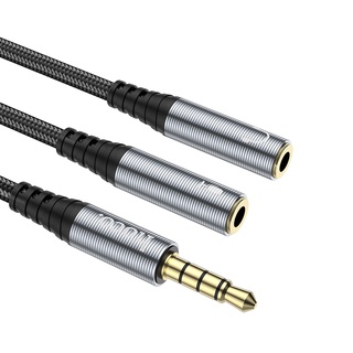 สายต่อลำโพง AUX 2 หัว  ตัวผู้ 2 หรือ ตัวเมีย 2 Convertor 3.5mm AUX hoco UPA21 2-in-1 male to 2 female และ 1female / 2 ma