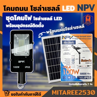 โคมไฟถนน โซล่าเซลล์ LED NPV 100W พร้อมอุกรณ์ติดตั้ง