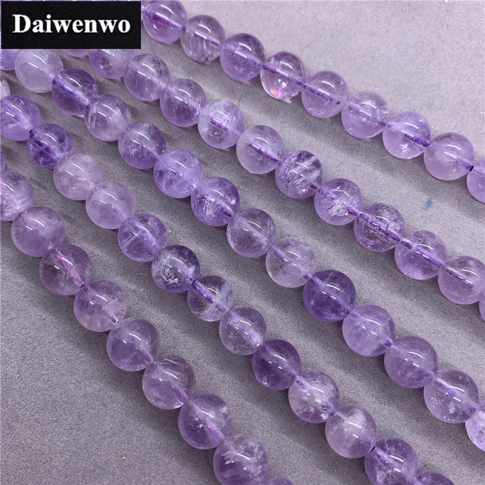 5A Light Amethyst Purple Jade Beads แสงอเมทิสสีม่วงหยกลูกปัดหินธรรมชาติ 6/8/10 มิลลิเมตร Diy เครื่องประดับ