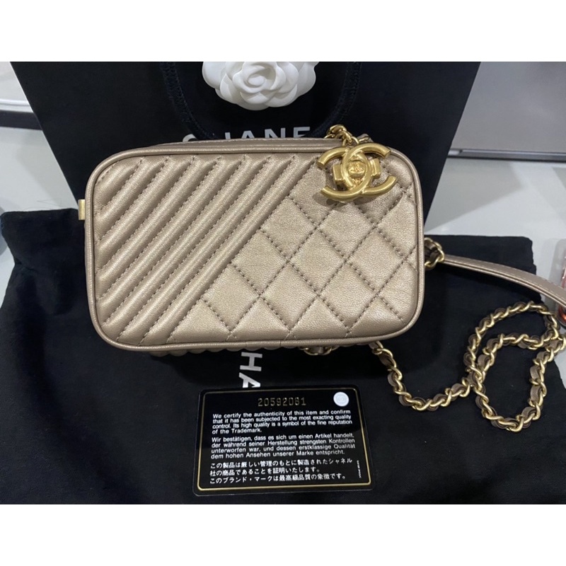 Used Chanel camera bag calfskin GHW