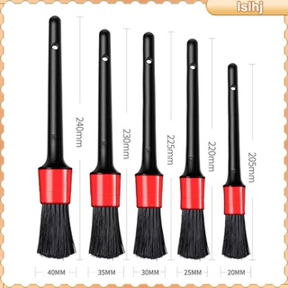 [ราคาจำกัดเวลา] Detailing Brush Set 5 Different Brush Sizes Plastic Handle Wet &amp; Dry Use for Cleaning Engine,Dashboard,Emblems,Wheel,Interior,Air Vent,Car,Motorcycle